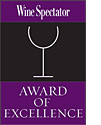 Wine Spectators Award of Excellence